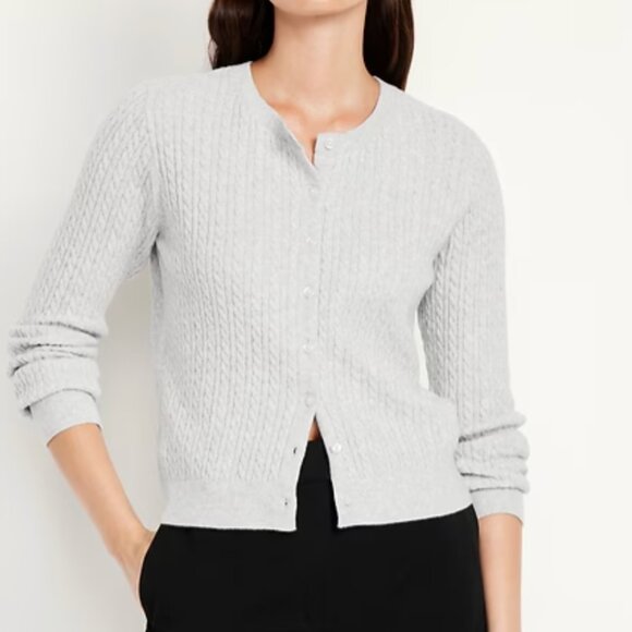SoSoft Cropped Cardigan Sweater - Grey - Picture 1 of 6